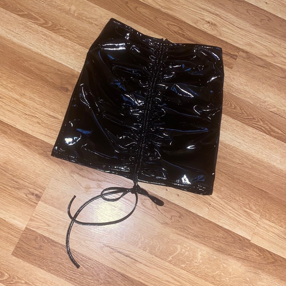 Ruched PVC Skirt